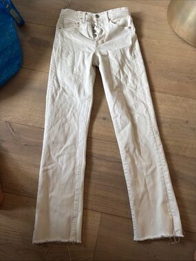 Veronica Beard White Straight-Leg high rise Jeans 25